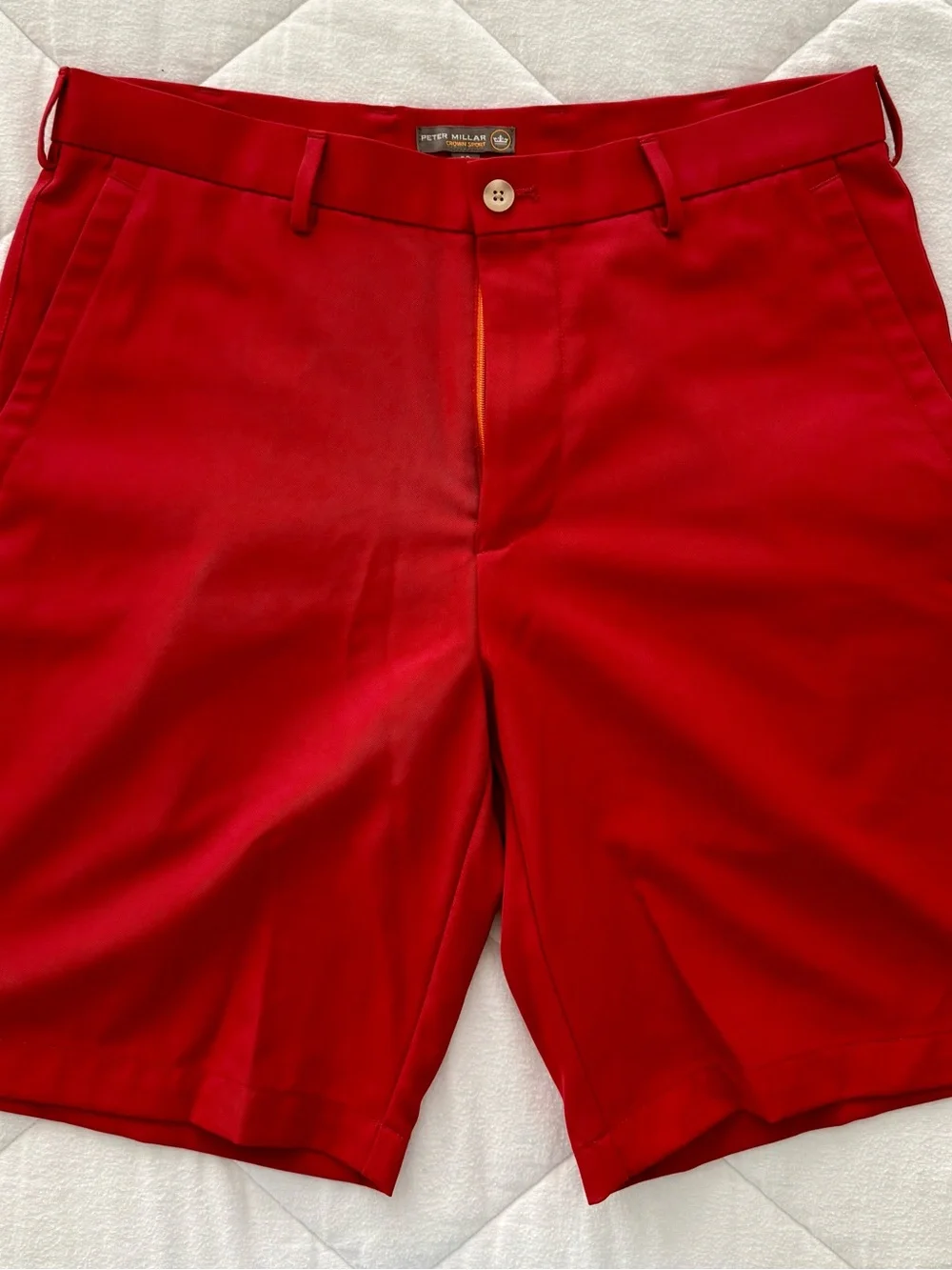 Peter Millar Red Flat Front Performance Shorts
